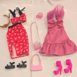 Barbie Pink and Red Fashion Dress Set